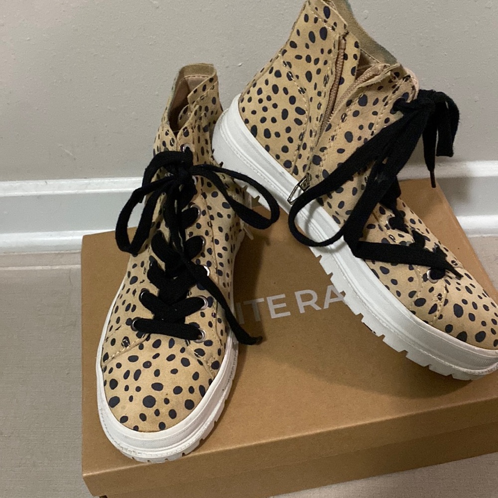 Dolce Vita leopard print zip up sneakers